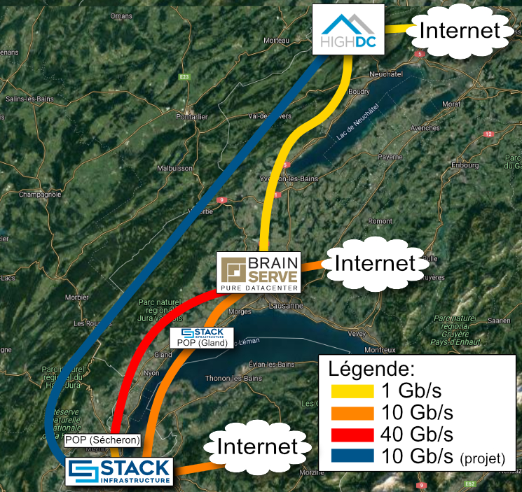 Carte reseau ISP Solutions, Network map